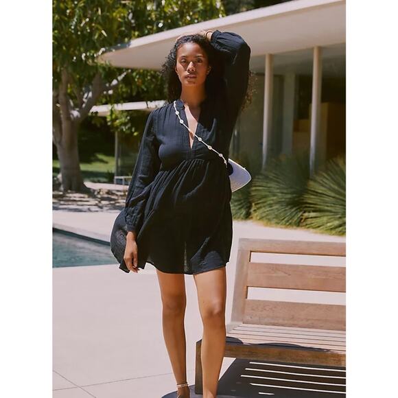 Anthropologie The Kallie Flowy Tunic Dress: Long-Sleeve Edition - Picture 2 of 7